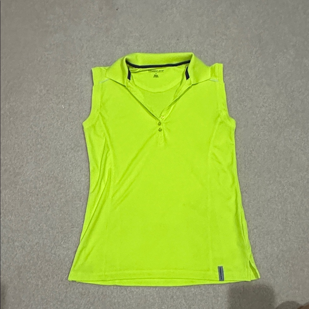 Golf Shirt - Bright Yellow Sleeveless Polo Shirt